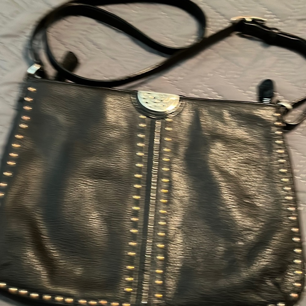 Brighton all leather purse with copper studs